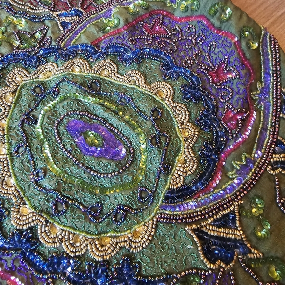 Vintage Other Destination 100% Silk Intricately Beaded Vest Womens size Large - Picture 7 of 14